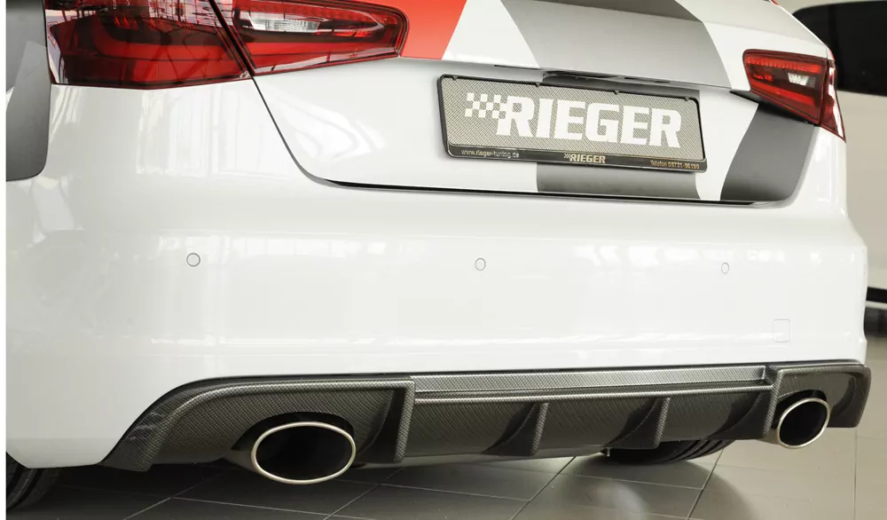 Rieger Heckeinsatz für Audi A3 (8V) - 5-tür. (Sportback 8VA) 07.12-08.16 (bis Facelift) carbon optik