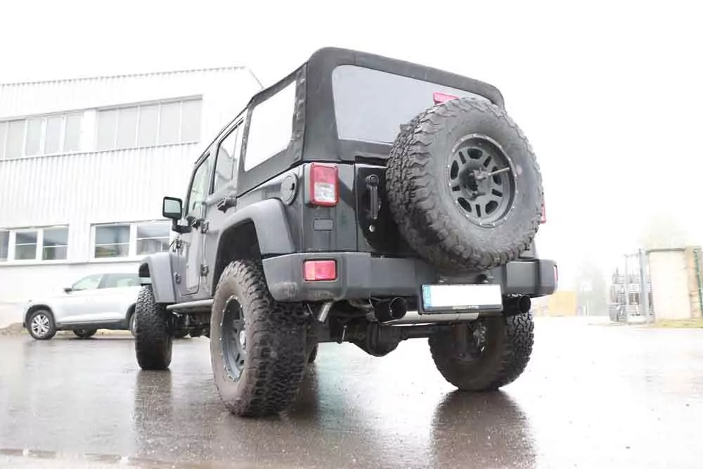 Jeep Wrangler III - JK  Endschalldämpfer quer Ausgang rechts/links - 1x100 Typ 25 rechts/links schwarz emalliert