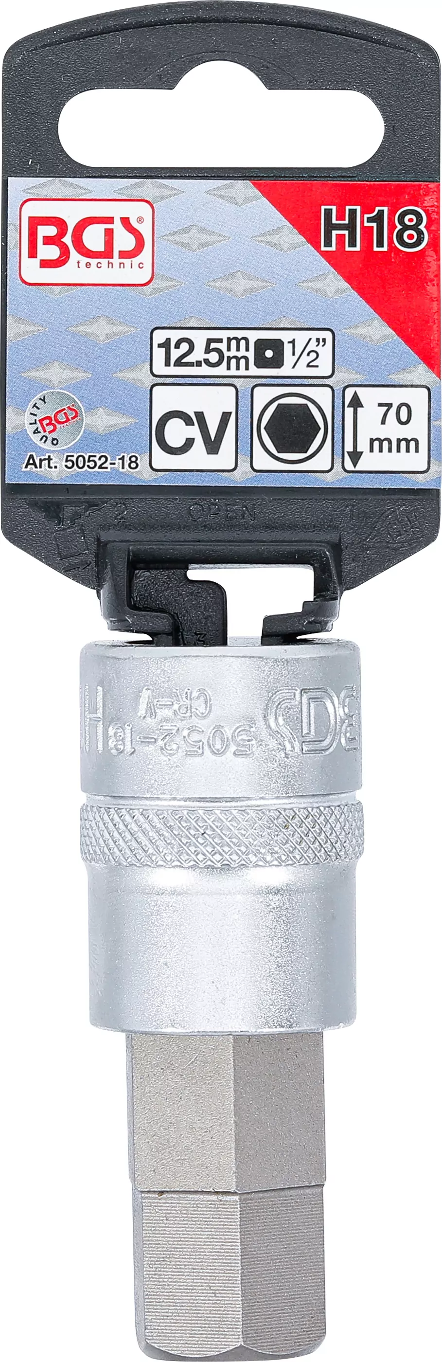 Bit-Einsatz | Antrieb Innenvierkant 12,5 mm (1/2") | Innensechskant 18 mm