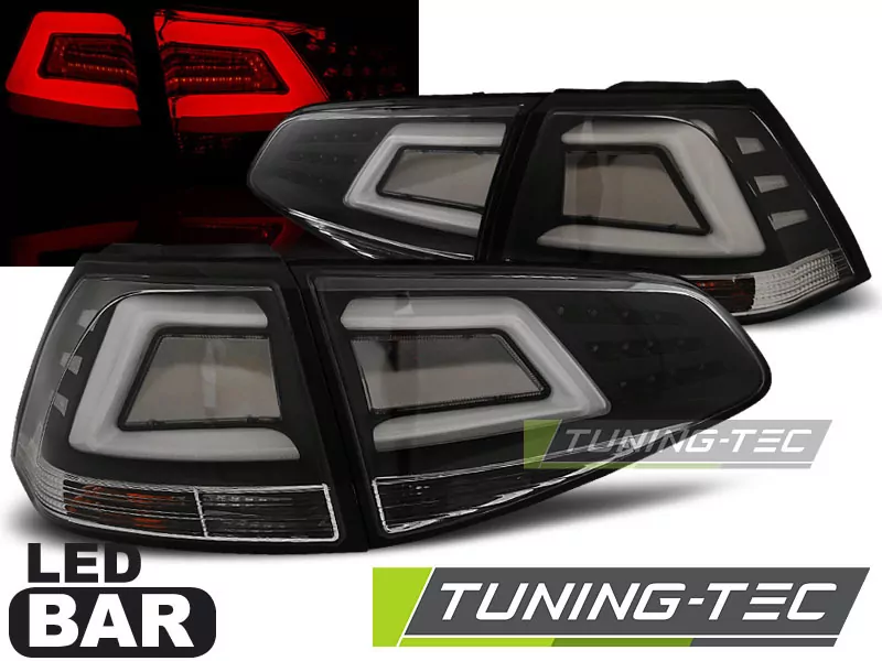 Led Bar Tail Lights Black Fits Vw Golf 7 13-17