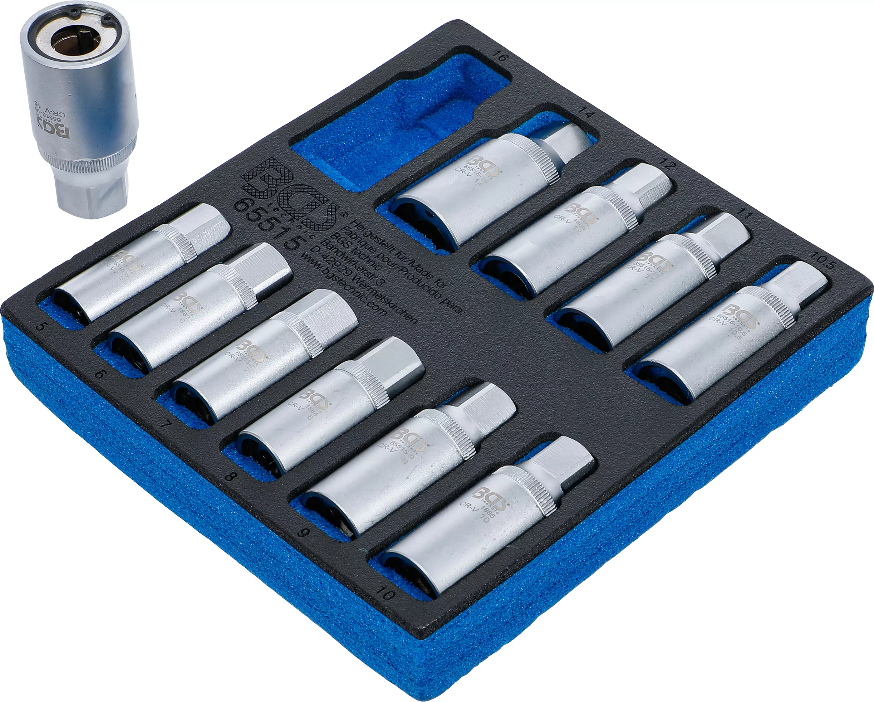 Werkstattwageneinlage 1/6: Stehbolzen-Ausdreher-Satz | 5 - 16 mm | 11-tlg.