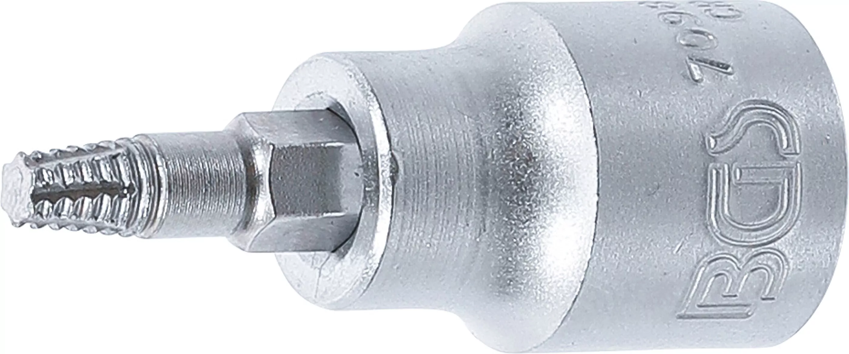 Schraubenausdreher-Bit-Einsatz | Antrieb Innenvierkant 10 mm (3/8") | für defektes T-Profil (für Torx) T25