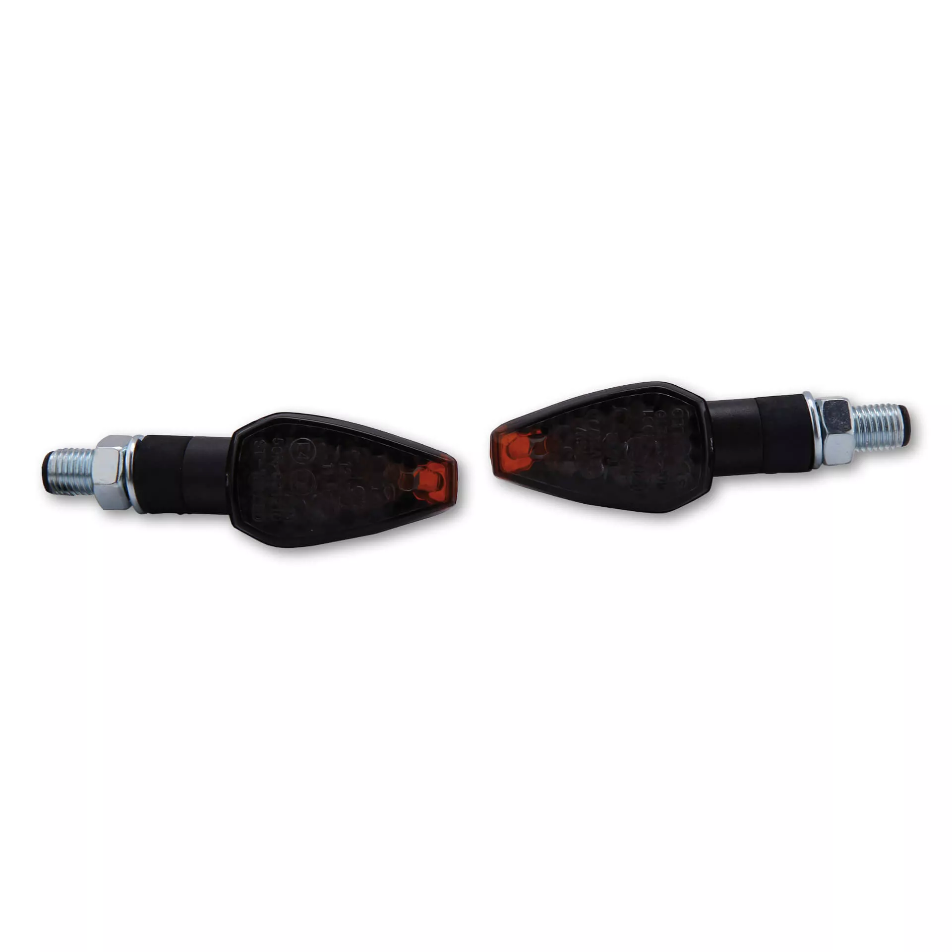 SHIN YO Peak Glühlampen Indicator Gehäuse  Schwarz / Linse Orange (Paar), Vorn & Hinten