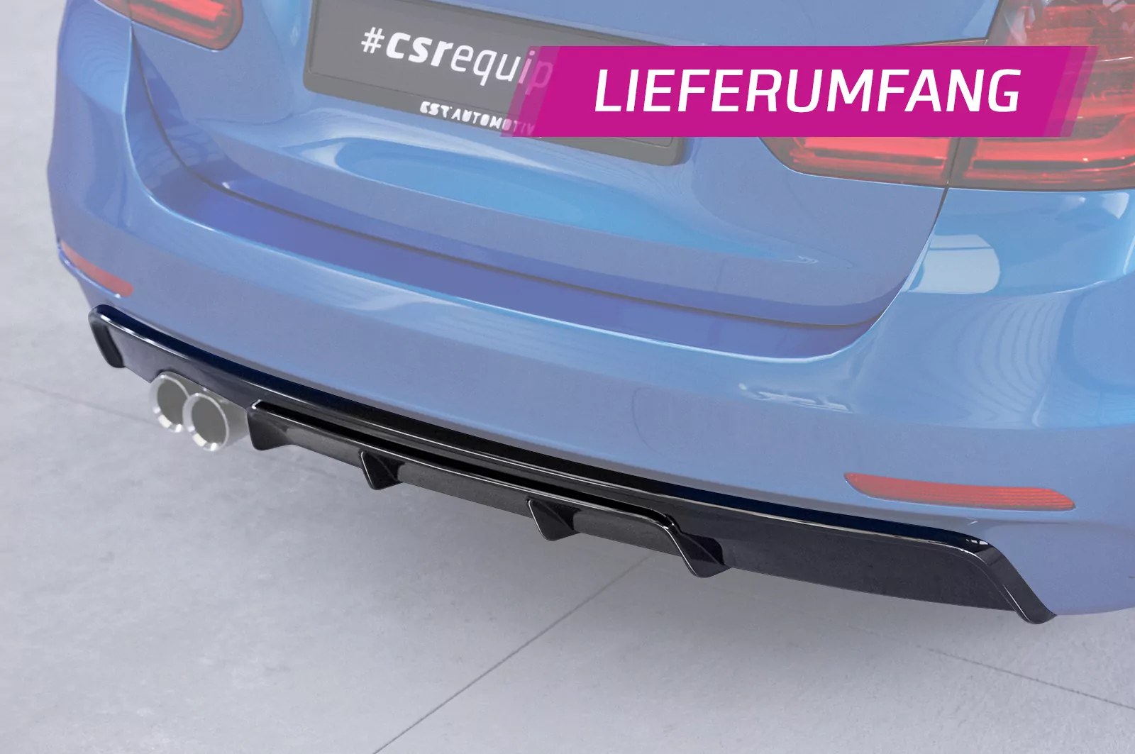 Heckansatz für BMW 3er (F30 / F31) Limousine und Touring HA272 Strukturiert (schwarz matt)