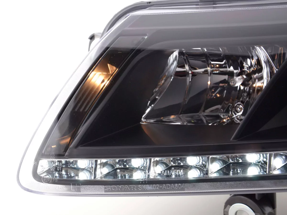 Scheinwerfer Set Daylight LED Tagfahrlicht Audi A6 Typ 4F Bj. 04-08 schwarz