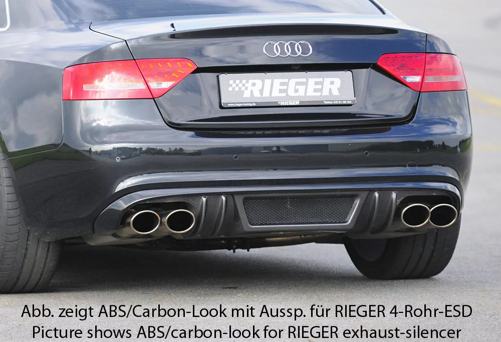 Rieger Heckeinsatz für Audi A5 (B8/B81) - Sportback 06.07-07.11 (bis Facelift) carbon optik