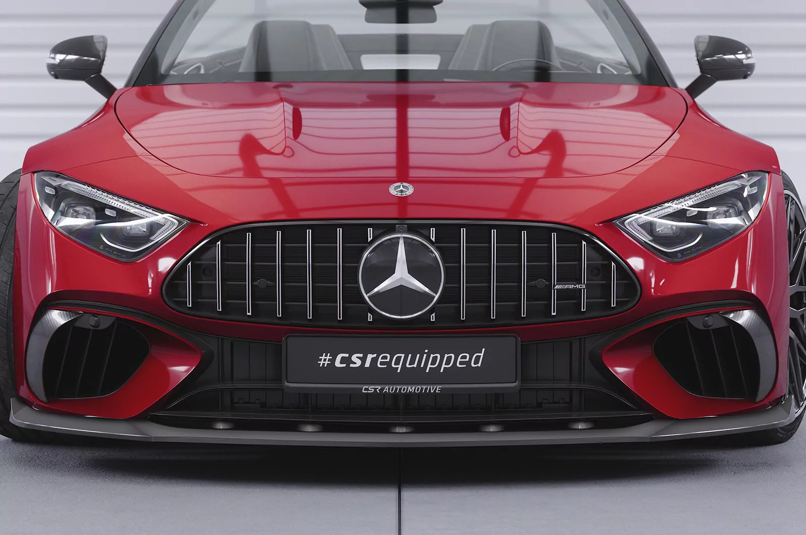 Cup-Spoilerlippe mit ABE für Mercedes Benz SL (R232) AMG CSL745 Schwarz Strukturiert