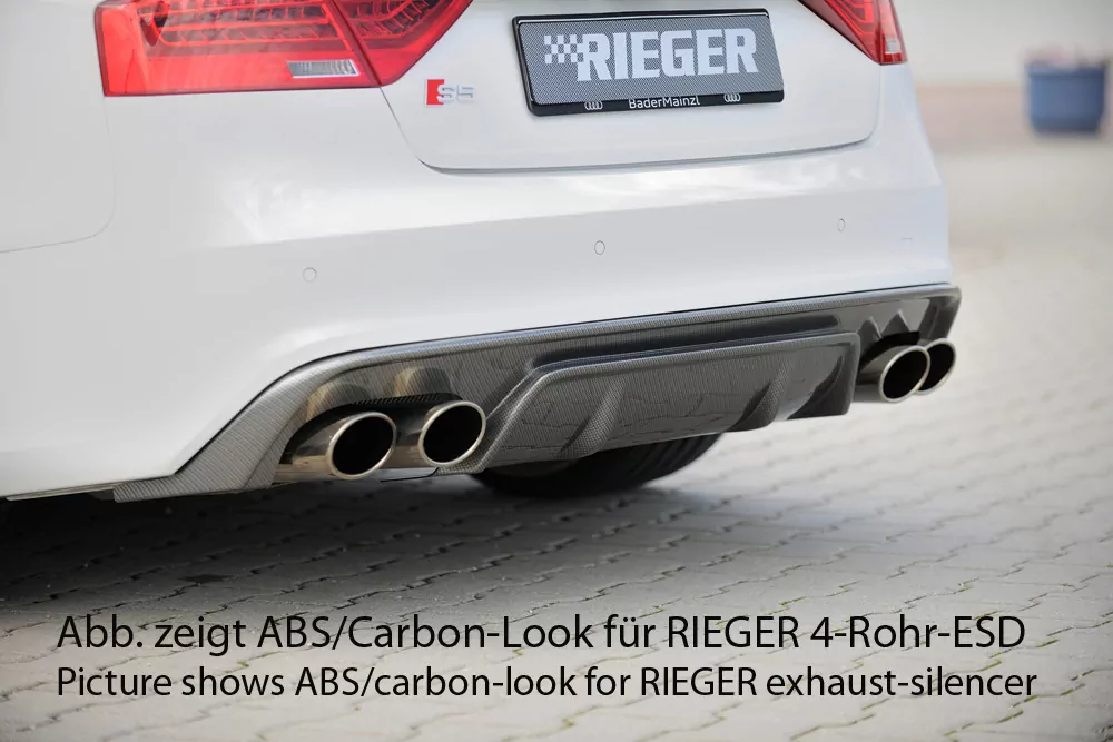 Rieger Heckeinsatz für Audi A5 (B8/B81) - Cabrio 10.11-06.16 (ab Facelift) carbon optik