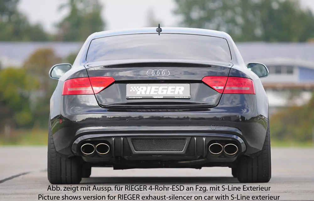 Rieger Heckeinsatz für Audi A5 (B8/B81) - Coupé 06.07-07.11 (bis Facelift) carbon optik