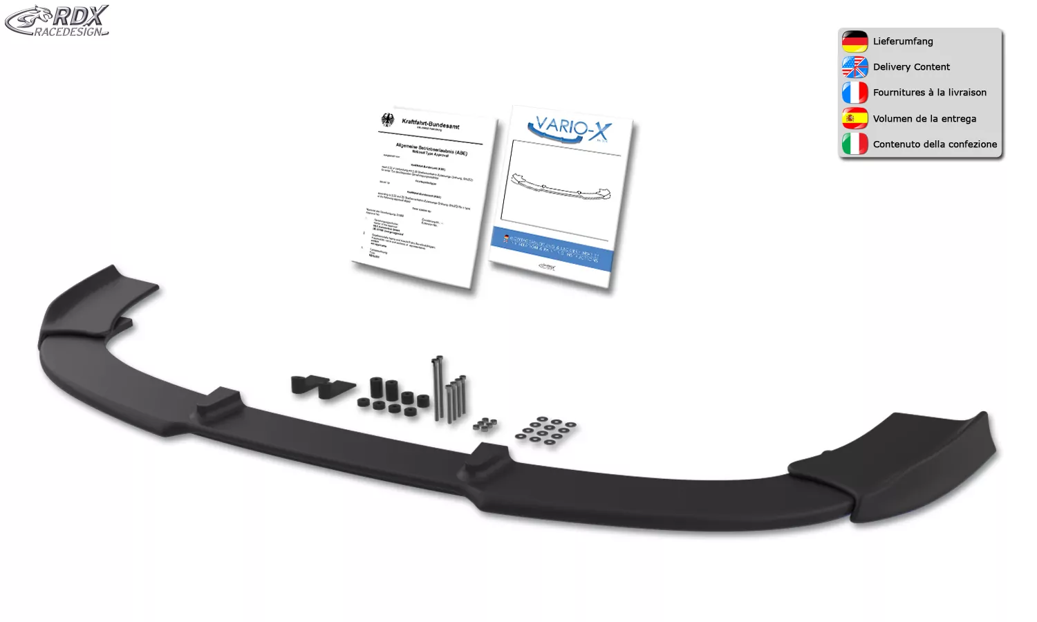 RDX Frontspoiler VARIO-X für SUBARU Impreza 3 (GD) WRX STI 2003-2005 Frontlippe Front Ansatz Vorne Spoilerlippe