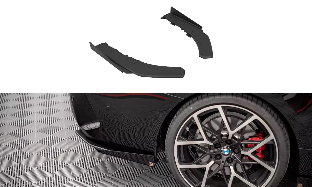 Street Pro Heck Ansatz Flaps Diffusor + Flaps Für BMW 4er M-Paket G22 / G23 / G22 Facelift / G23 Facelift Schwarz Hochglanz