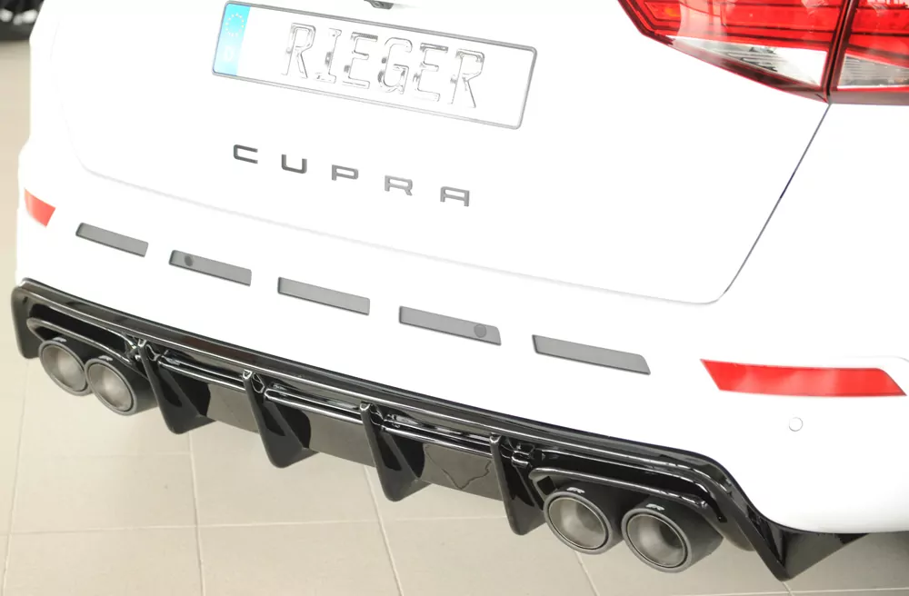 Rieger Heckeinsatz glanz schwarz für Seat Ateca Cupra (5FP)  08.20- (ab Facelift)