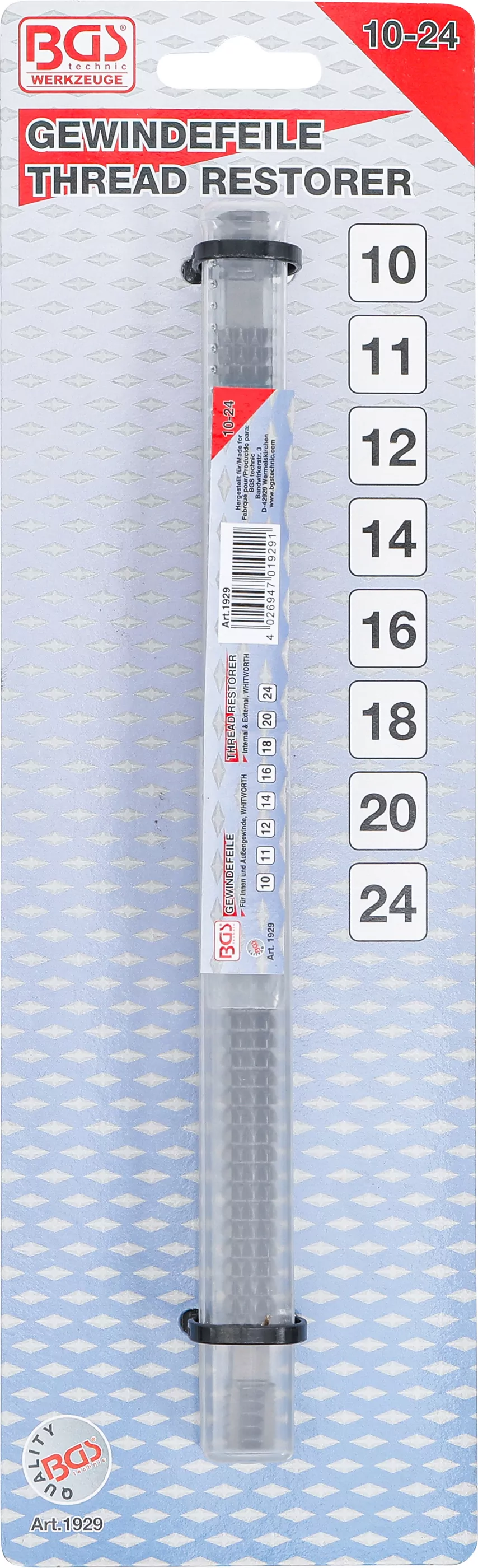 Gewindefeile | für Innen-/Außengewinde | Whitworth 10 - 24