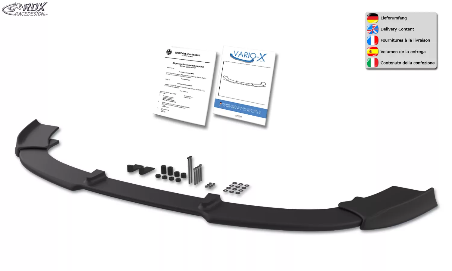 RDX Frontspoiler VARIO-X für BMW 6er E63 M6 Frontlippe Front Ansatz Vorne Spoilerlippe