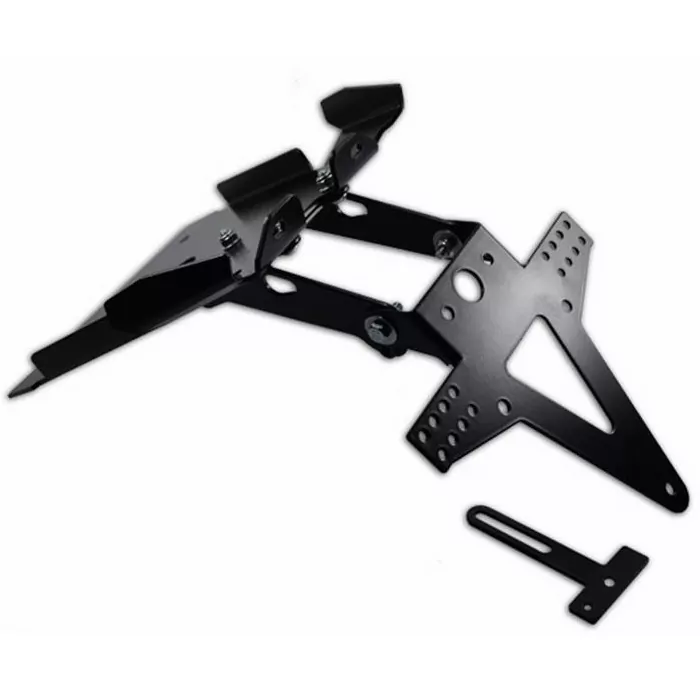 Kennzeichenhalter Ducati Monster 696, Bj. 08-14, Schwarz, Verstellbar, Inkl. Reflektorhalter