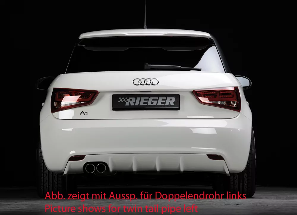 Rieger Heckeinsatz für Audi A1 (8X) - 5-tür. (Sportback) 08.10-12.14 (bis Facelift) carbon optik