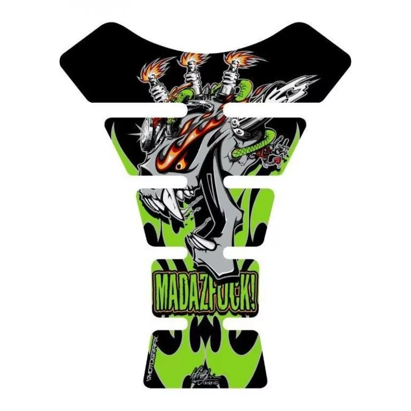 Motografix Mad Az F**K Gashead Green 3D Gel Tank Pad Protector ST020G