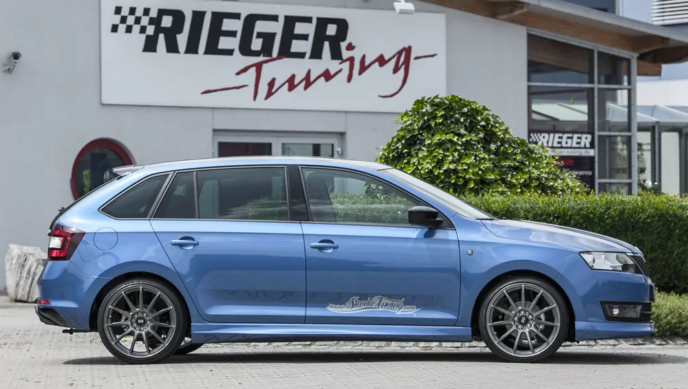 Rieger Spoilerlippe für Skoda Rapid (NH) - Spaceback 07.12-04.17 (bis Facelift) carbon optik