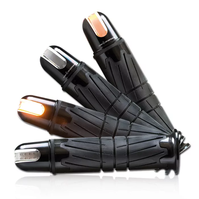 Alu-lenkerendenblinker "rondo" Mit Led, Schwarz, Paar, 7/8 + 1" Und Alu-lenker, E-geprüft