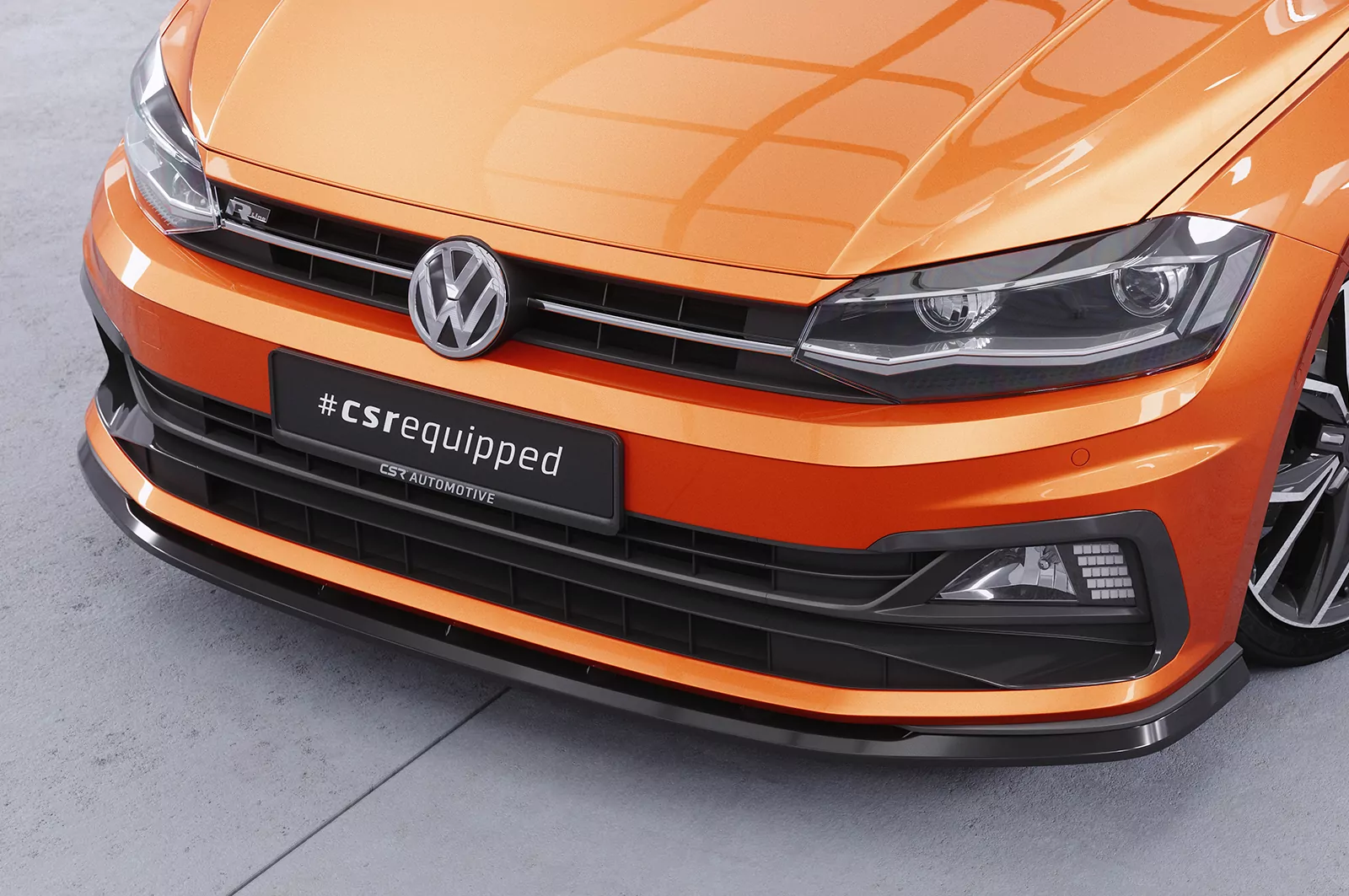 Cup-Spoilerlippe mit ABE für VW Polo VI 2G (Typ AW) GTI / R-Line CSL425 Strukturiert (schwarz matt)