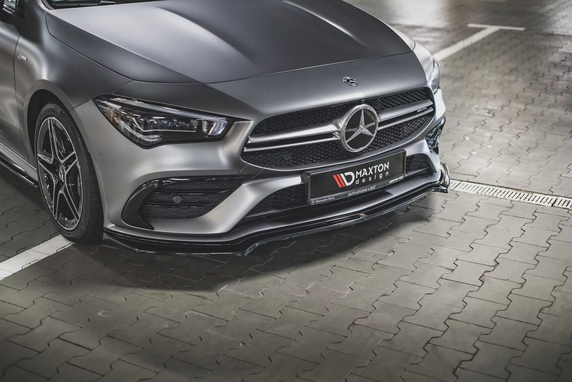 Front Ansatz V.1 Passend Für Mercedes-AMG CLA 35 Aero C118 Schwarz Hochglanz