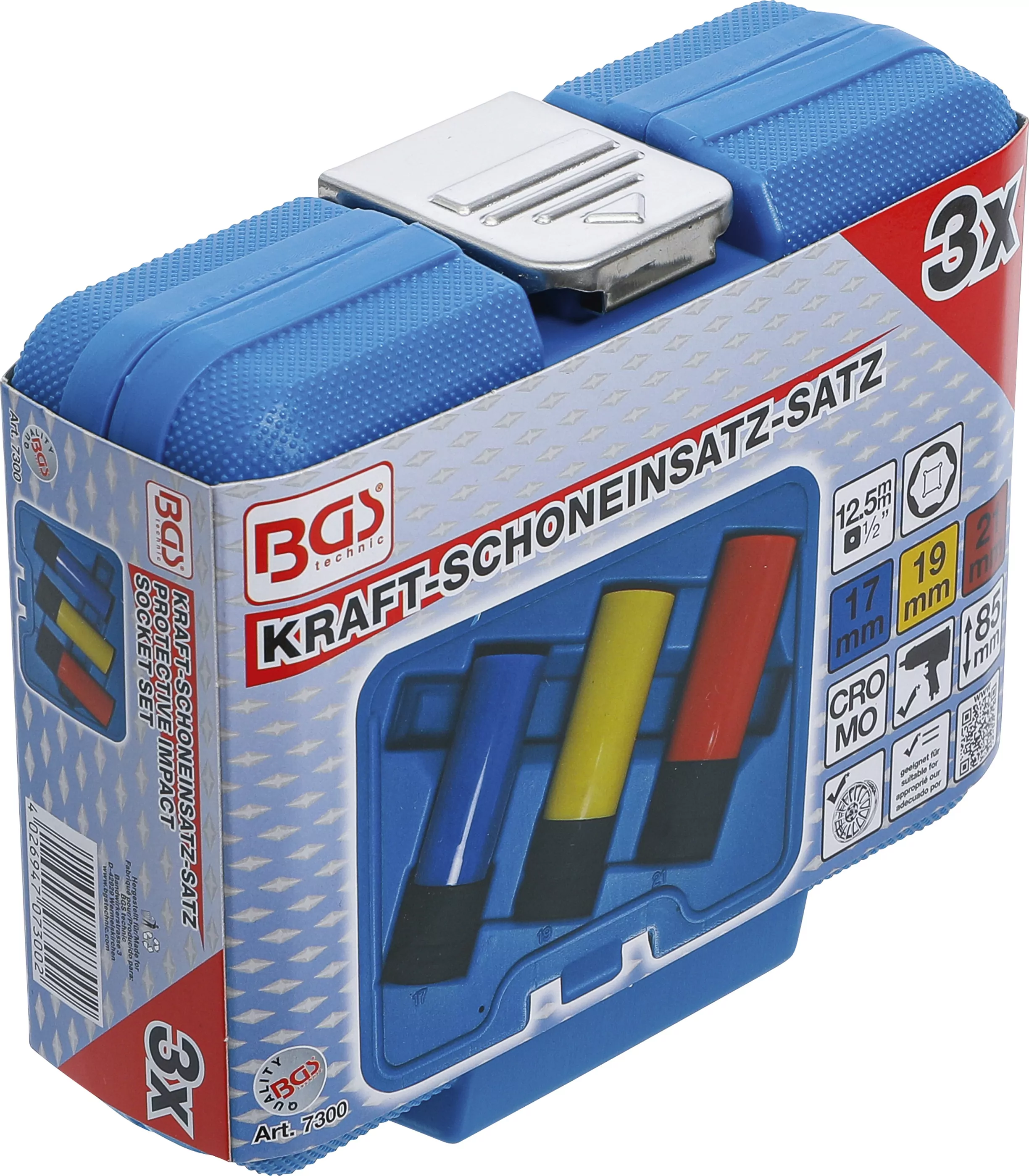 Kraft-Schoneinsatz-Satz | Antrieb innenvierkant 12,5 mm (1/2") | SW 17 / 19 / 21 mm | 3-tlg.