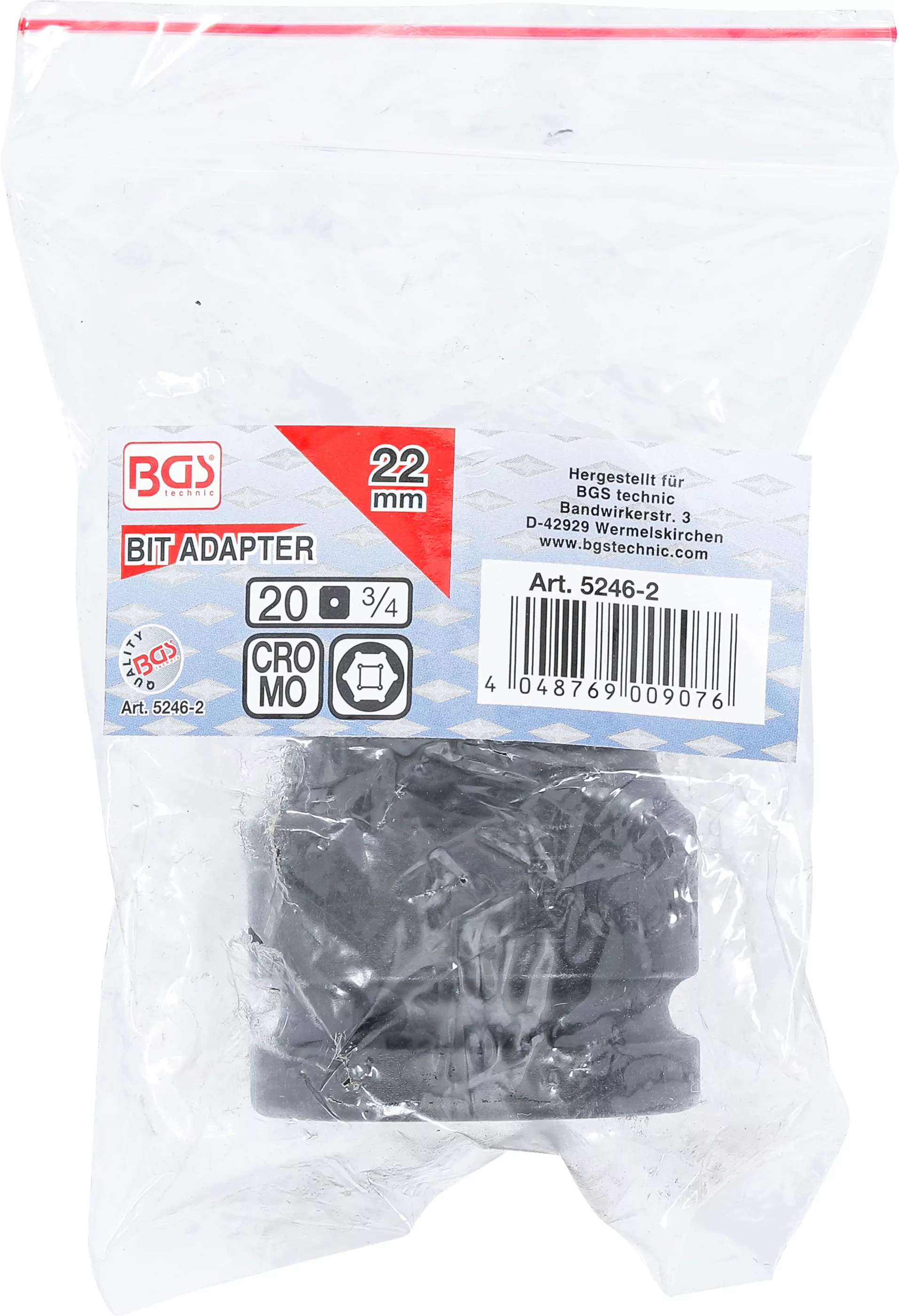 Bit-Adapter | für Art. 5246 | Innenvierkant 20 mm (3/4") - Innensechskant 22 mm