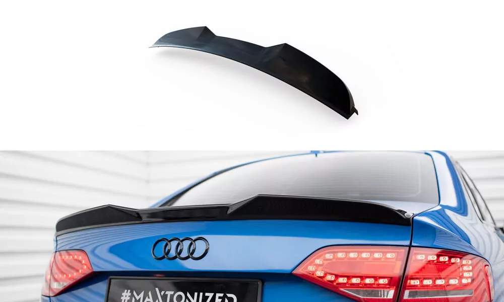 Spoiler CAP Für 3D Audi S4 Limousine B8 Schwarz Hochglanz