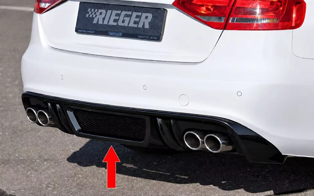 Rieger Heckeinsatz (GBL-55519) glanz schwarz für Audi A4 S4 (B8/B81) Avant 11.08-12.11 (bis Facelift)