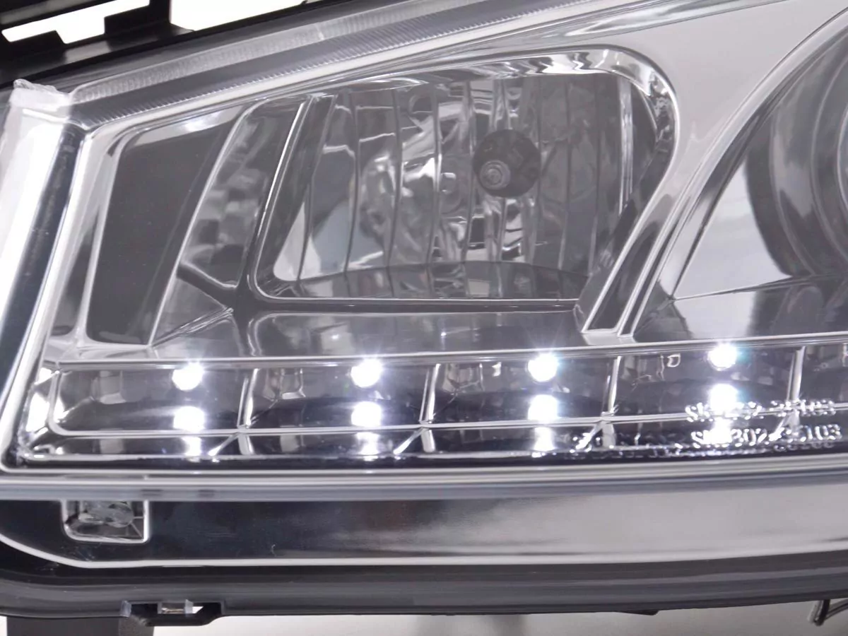 Scheinwerfer Set Daylight LED TFL-Optik Renault Megane 2 3/5-trg. Bj. 03-02/06 chrom