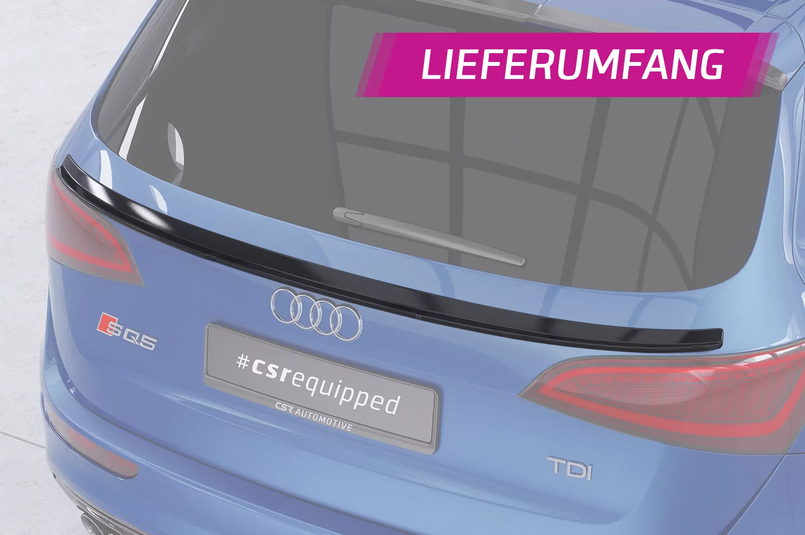 Heckflügel mit ABE für Audi Q5/SQ5 (Typ 8R) HF810 Strukturiert (schwarz matt)