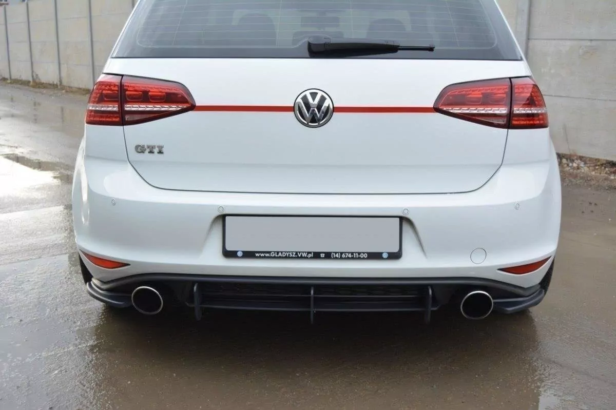 Heck Ansatz Flaps Diffusor Passend Für Diffusor Passend Für VW GOLF 7 GTI Schwarz Hochglanz Schwarz Hochglanz