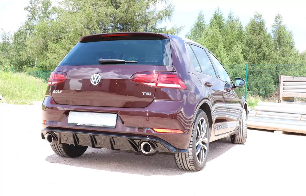 VW Golf VII Facelift starre Hinterachse - Einsatz schwarz  Endschalldämpfer rechts/links - 1x100 Typ 25 rechts/links inkl. Heckeinsatz schwarz lackiert