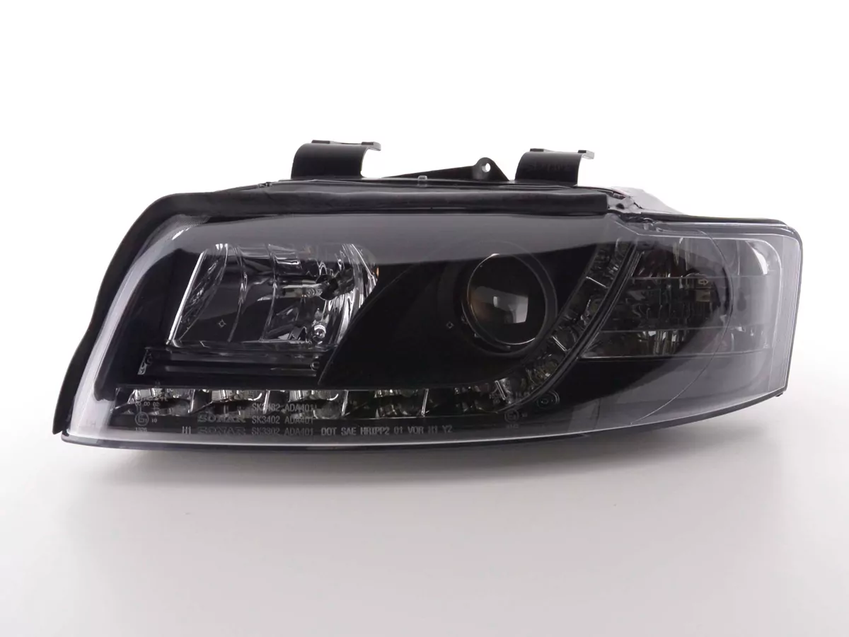 Scheinwerfer Set Daylight LED Tagfahrlicht Audi A4 Typ 8E Bj. 01-04 schwarz