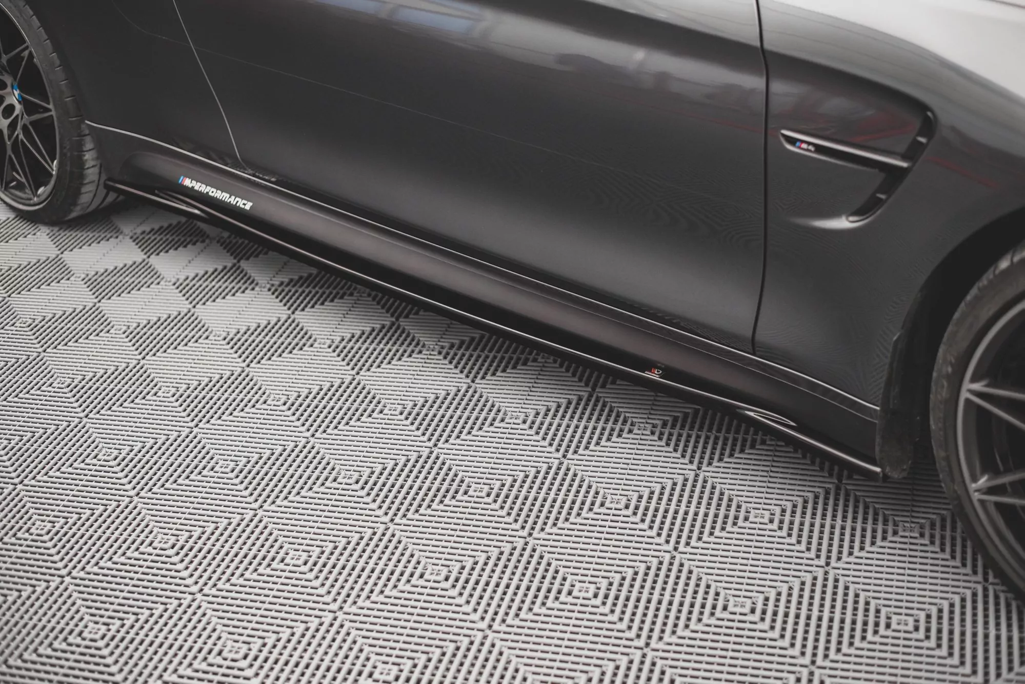 Seitenschweller Ansatz Für V.2 Für BMW M4 F82 Schwarz Hochglanz