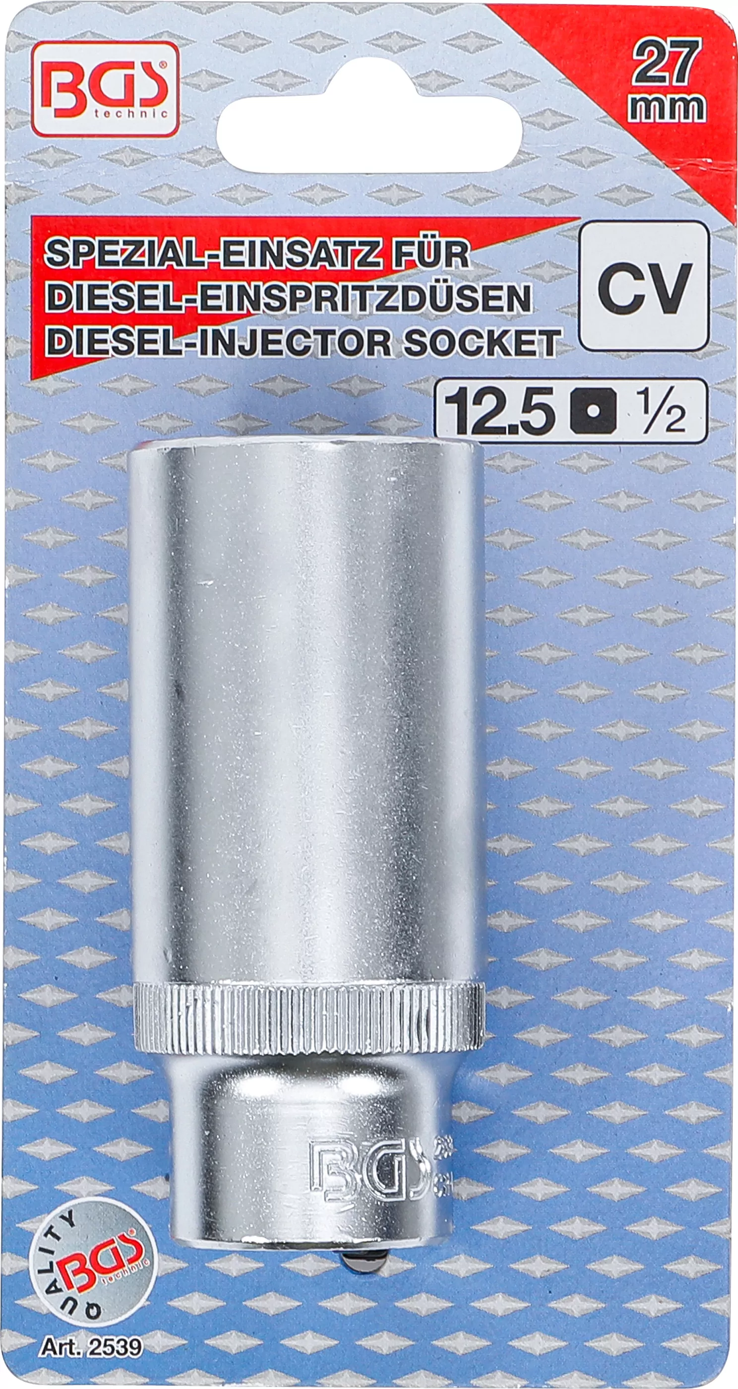 Steckschlüssel-Einsatz für Diesel-Einspritzdüsen | Antrieb Innenvierkant 12,5 mm (1/2") | SW 27 mm