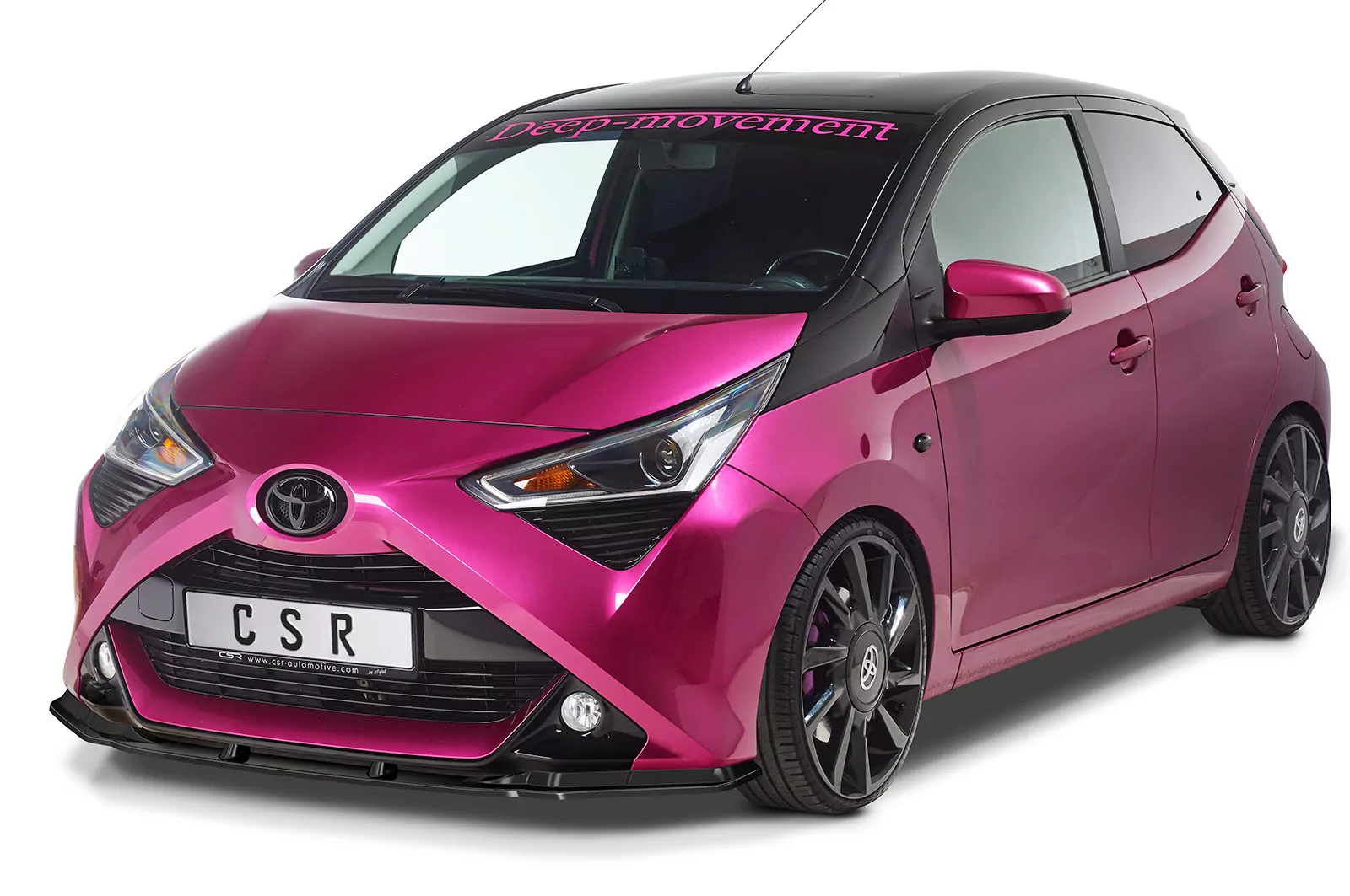 Cup-Spoilerlippe mit ABE für Toyota Aygo 2 Facelift CSL548 Schwarz Strukturiert