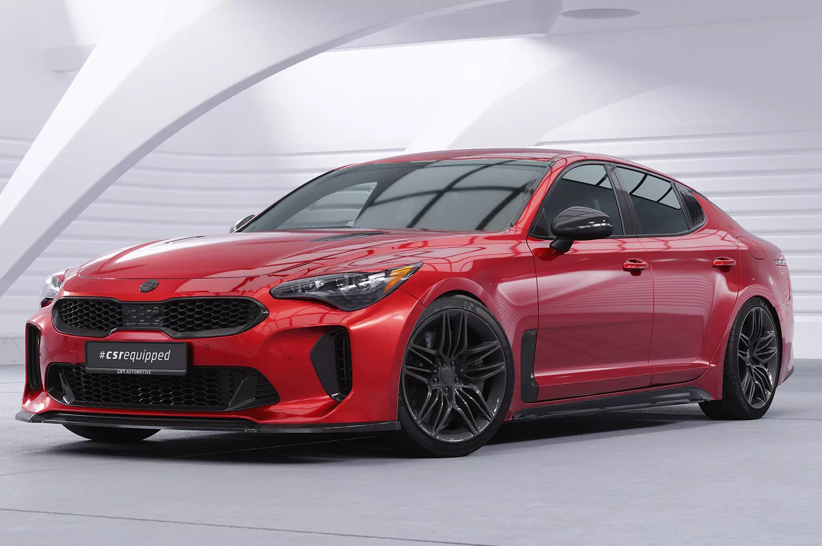 Seitenschweller für Kia Stinger GT SS509 Schwarz Strukturiert