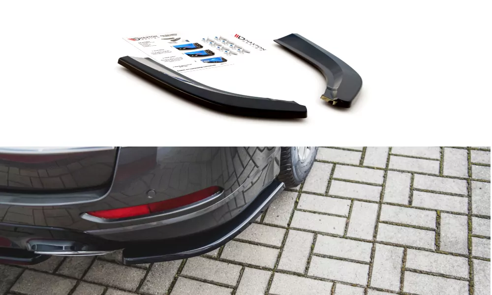 Heck Ansatz Flaps Diffusor Passend Für Passend Für Ford S-Max Vignale Mk2 Facelift Schwarz Hochglanz