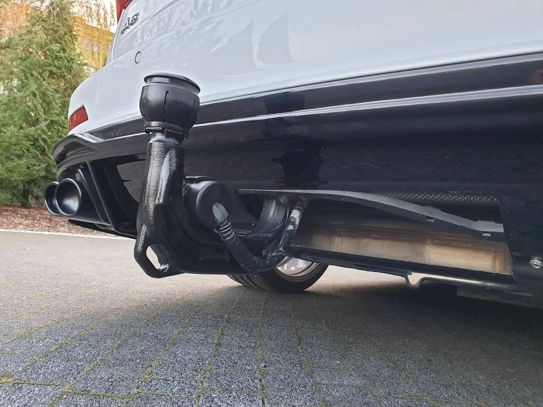 Diffusor Heck Ansatz Für + Endschalldampfer Sportauspuff Attrappe Audi A6 S-Line / S6 C8 / C8 Facelift