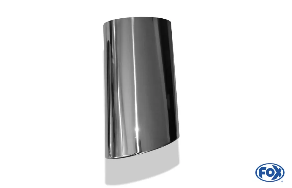 Anschweißendrohr Typ 38 - Rechts  160x90 mm / Länge: 300 mm - oval  - seitlich nach rechts 15°, sowie 15° nach unten abgeschrägt / eingerollt / ohne Absorber