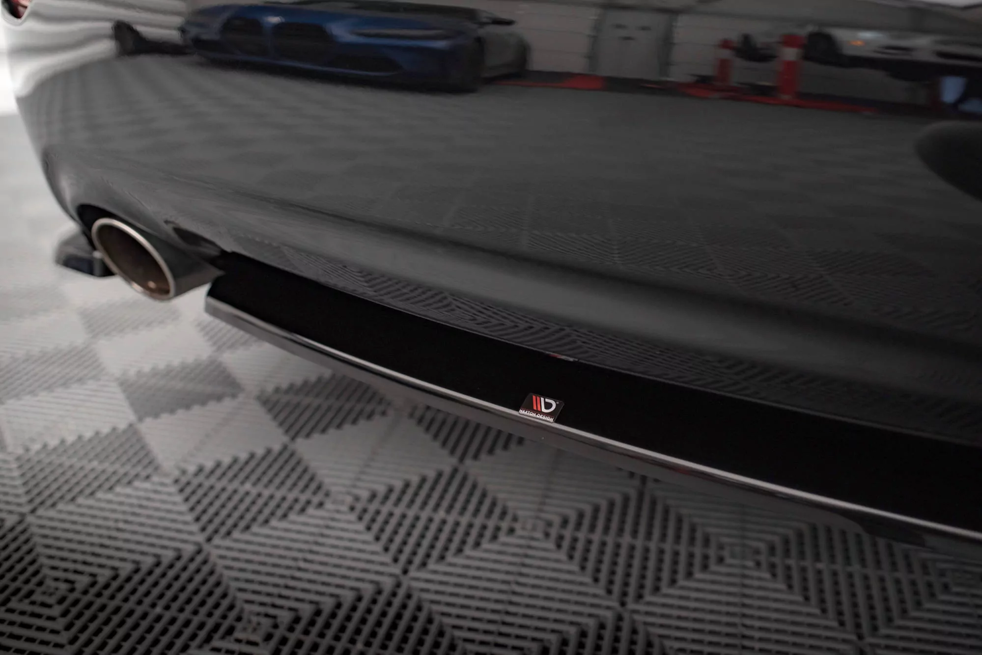 Mittlerer Diffusor Heck Ansatz Für Infiniti Q50 S Mk1 Schwarz Hochglanz