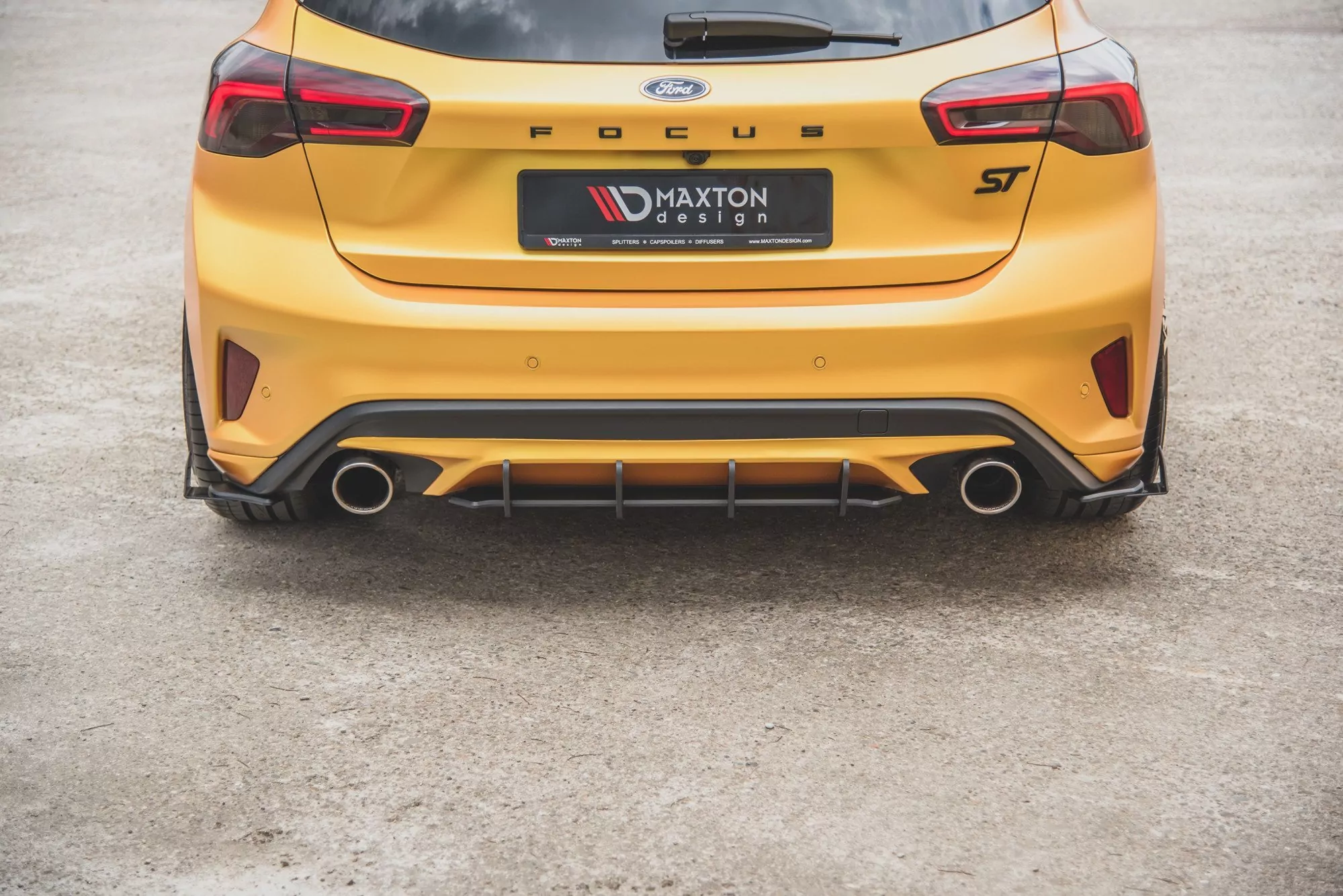 Rennen Haltbarkeit Heck Ansatz Flaps Diffusor Passend Für Diffusor Passend Für + Flaps Ford Focus ST Mk4 Schwarz Hochglanz Schwarz Hochglanz