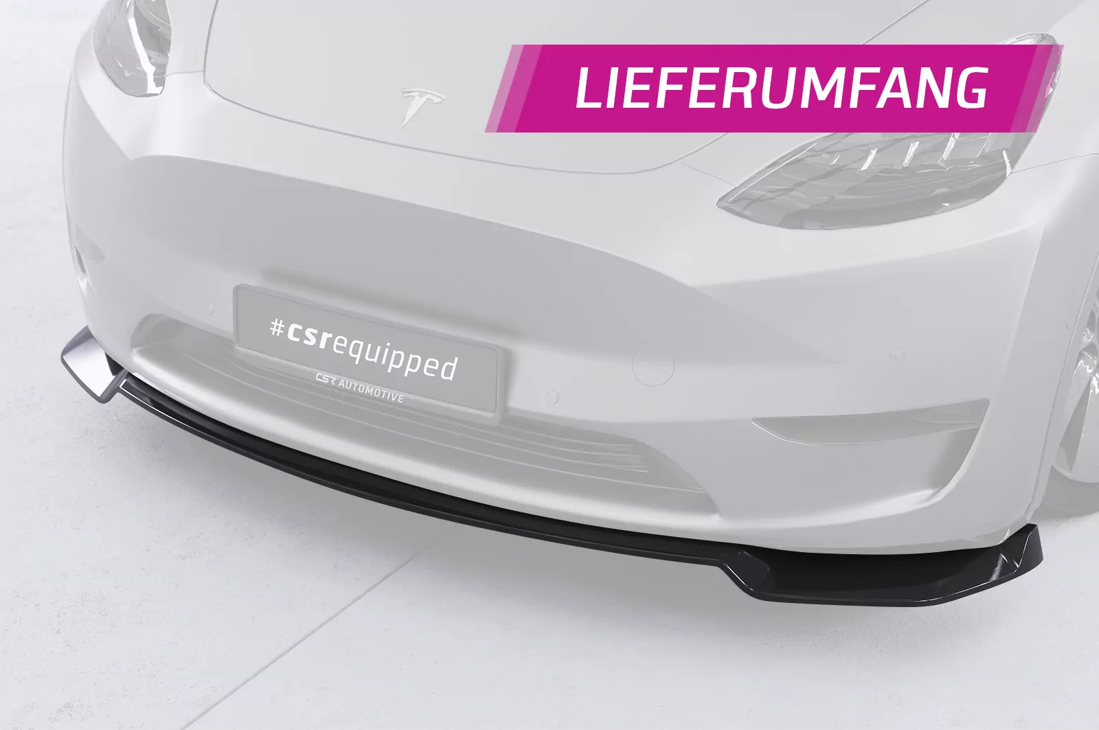 Cup-Spoilerlippe mit ABE für Tesla Model Y CSL620 Schwarz Strukturiert