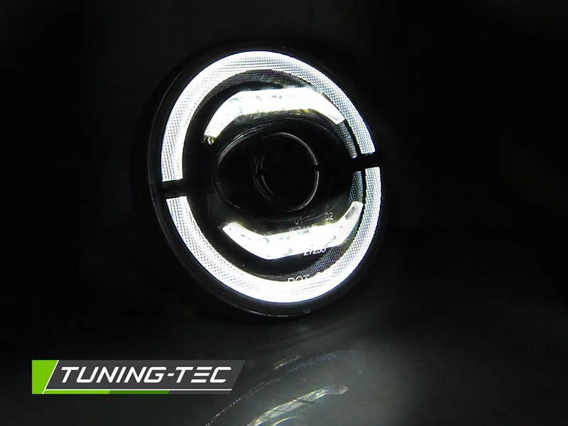 Chrysler Jeep Wrangler Tj/ Lj/ Jk 96-18 Angel Eye Led Black