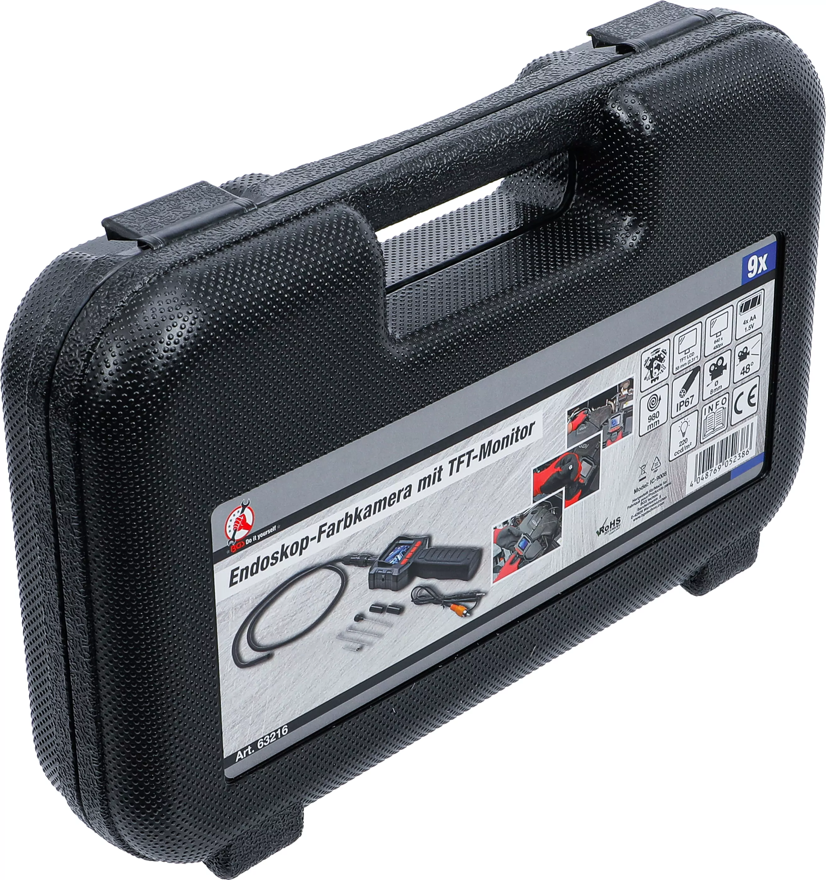 Endoskop-Farbkamera mit TFT-Monitor | Kamerakopf Ø 8 mm