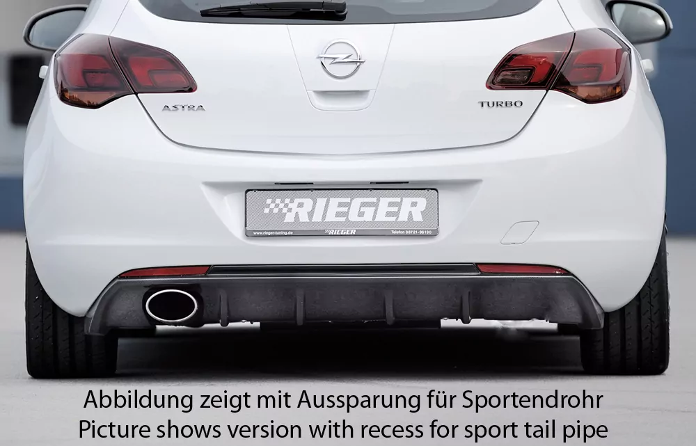 Rieger Heckeinsatz für Opel Astra J - 5-tür. 11.08-09.12 (bis Facelift) carbon optik