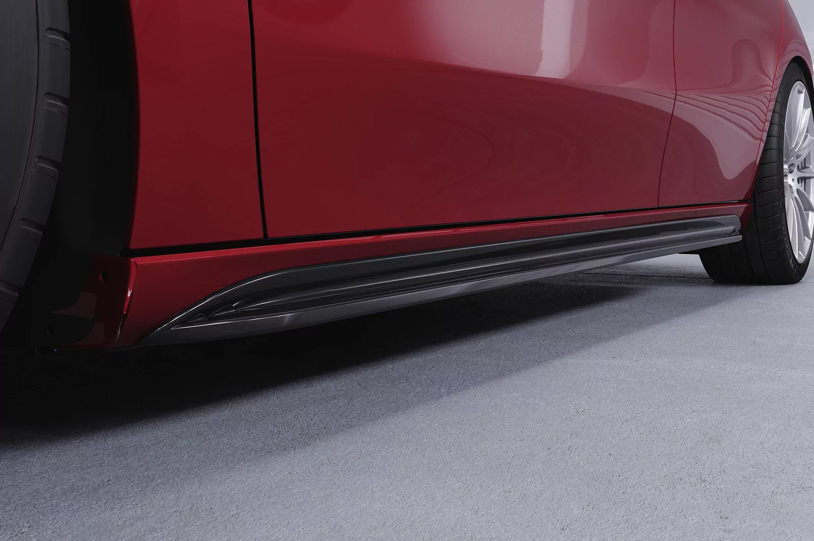 Seitenschweller für Mercedes Benz A-Klasse (W177) SS490 Schwarz Strukturiert