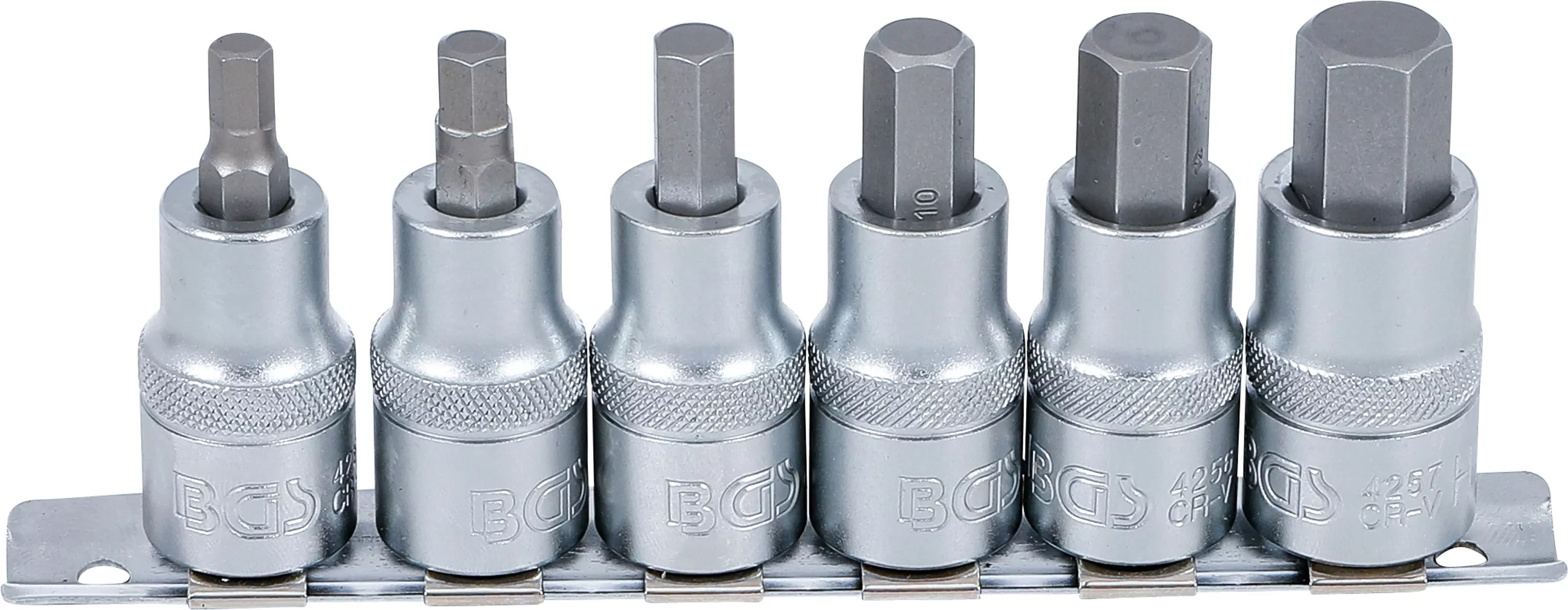 Bit-Einsatz-Satz | Antrieb Innenvierkant 12,5 mm (1/2") | Innensechskant 6 - 14 mm | 6-tlg.