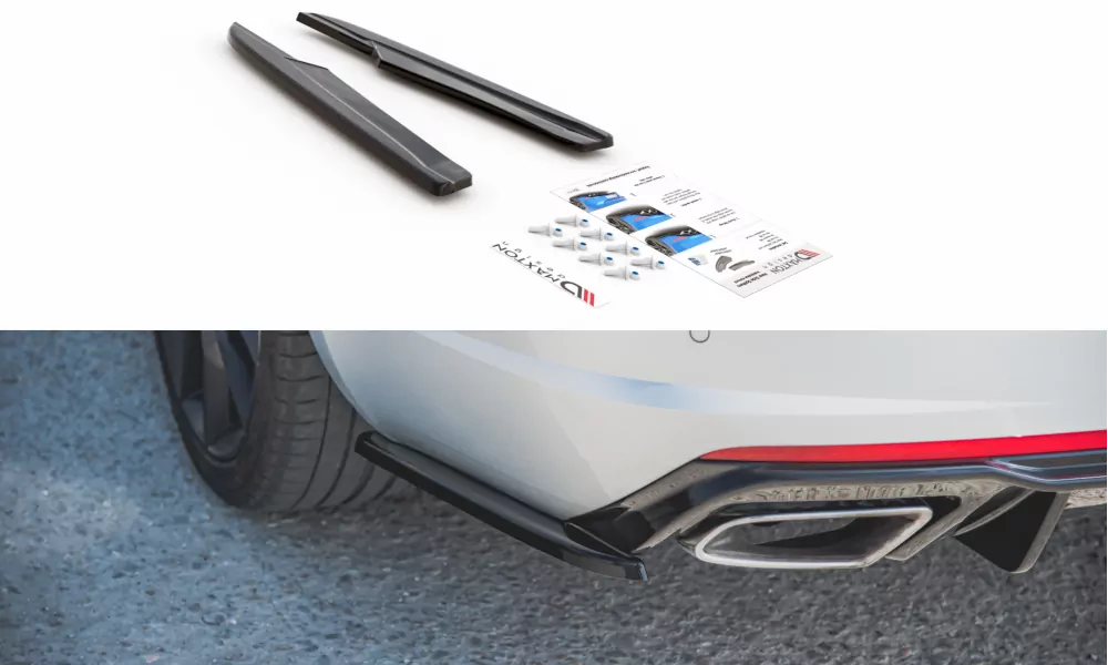 Heck Ansatz Flaps Diffusor Passend Für Diffusor V.2 Passend Für Skoda Octavia RS Mk3 Schwarz Hochglanz Schwarz Hochglanz